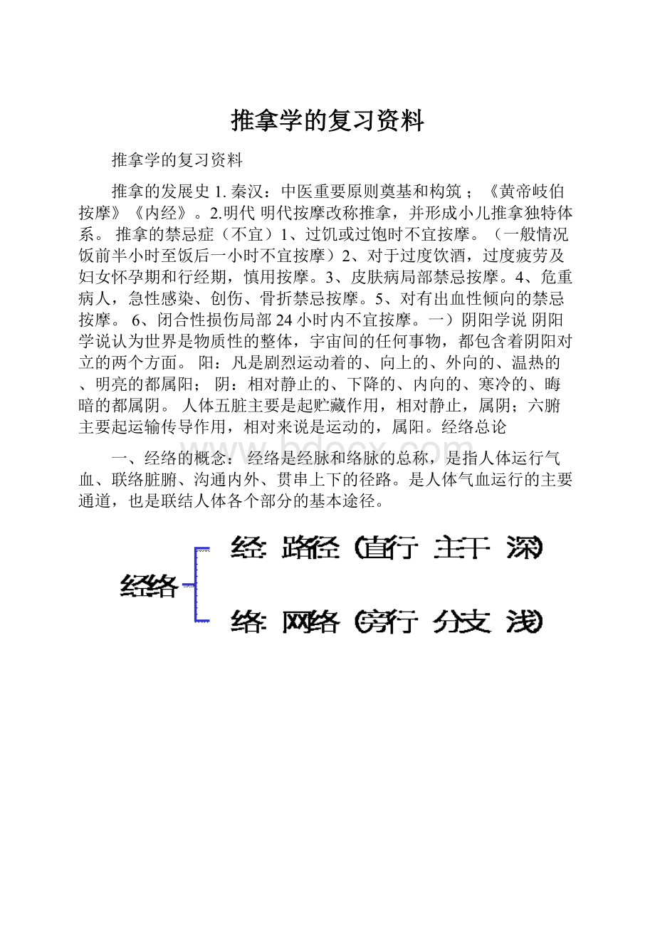 推拿学的复习资料.docx