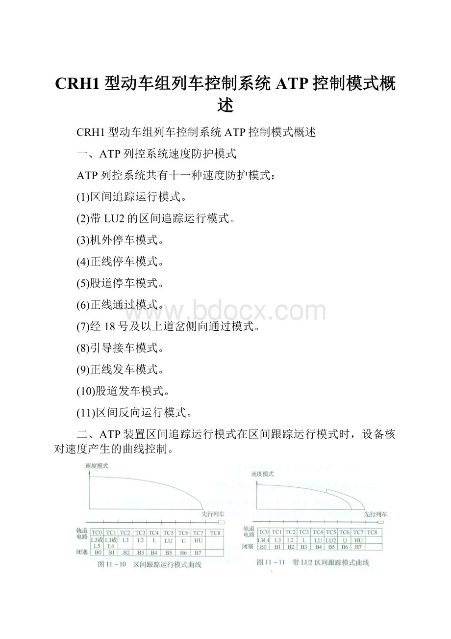 CRH1型动车组列车控制系统ATP控制模式概述.docx_第1页