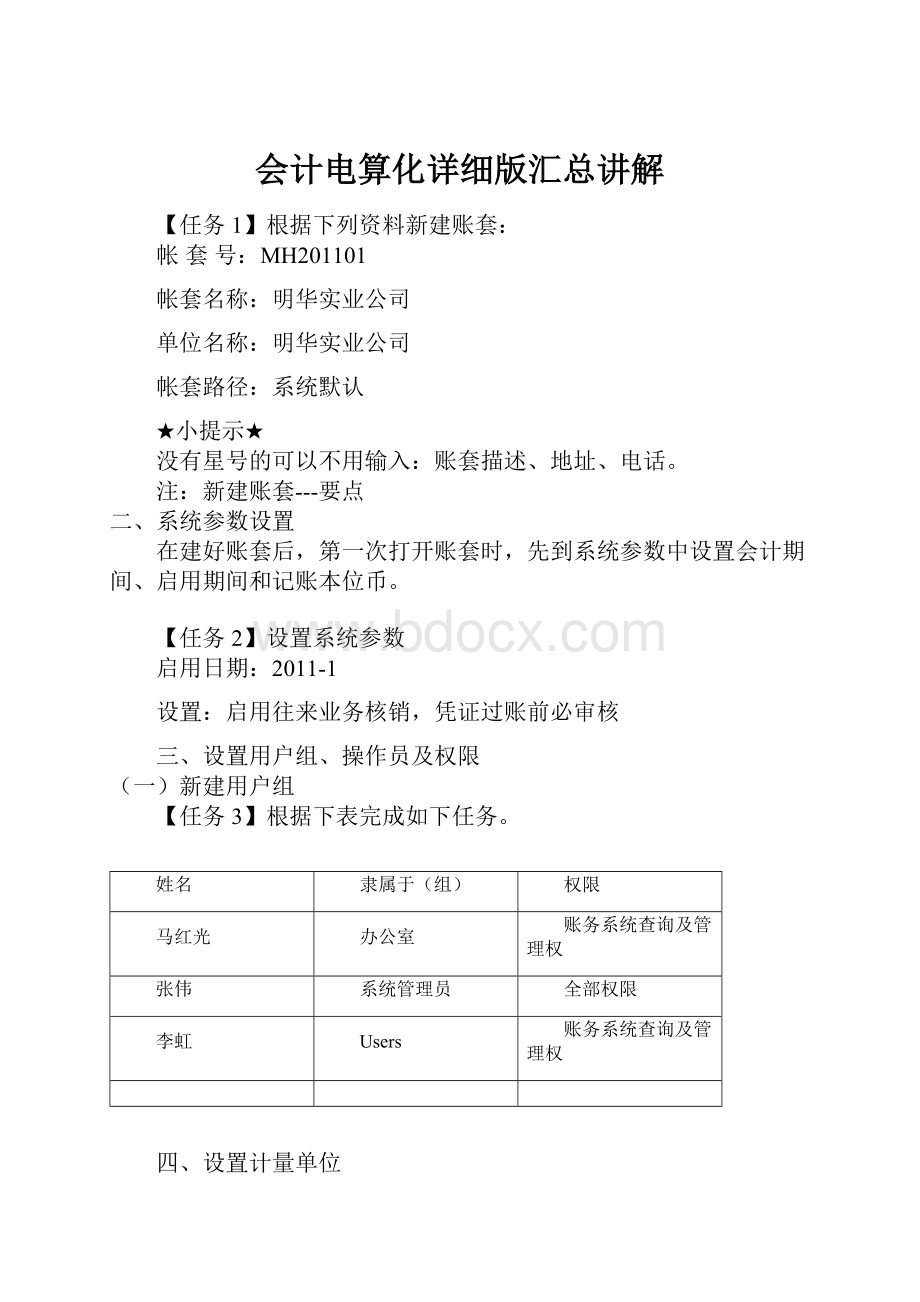 会计电算化详细版汇总讲解.docx_第1页