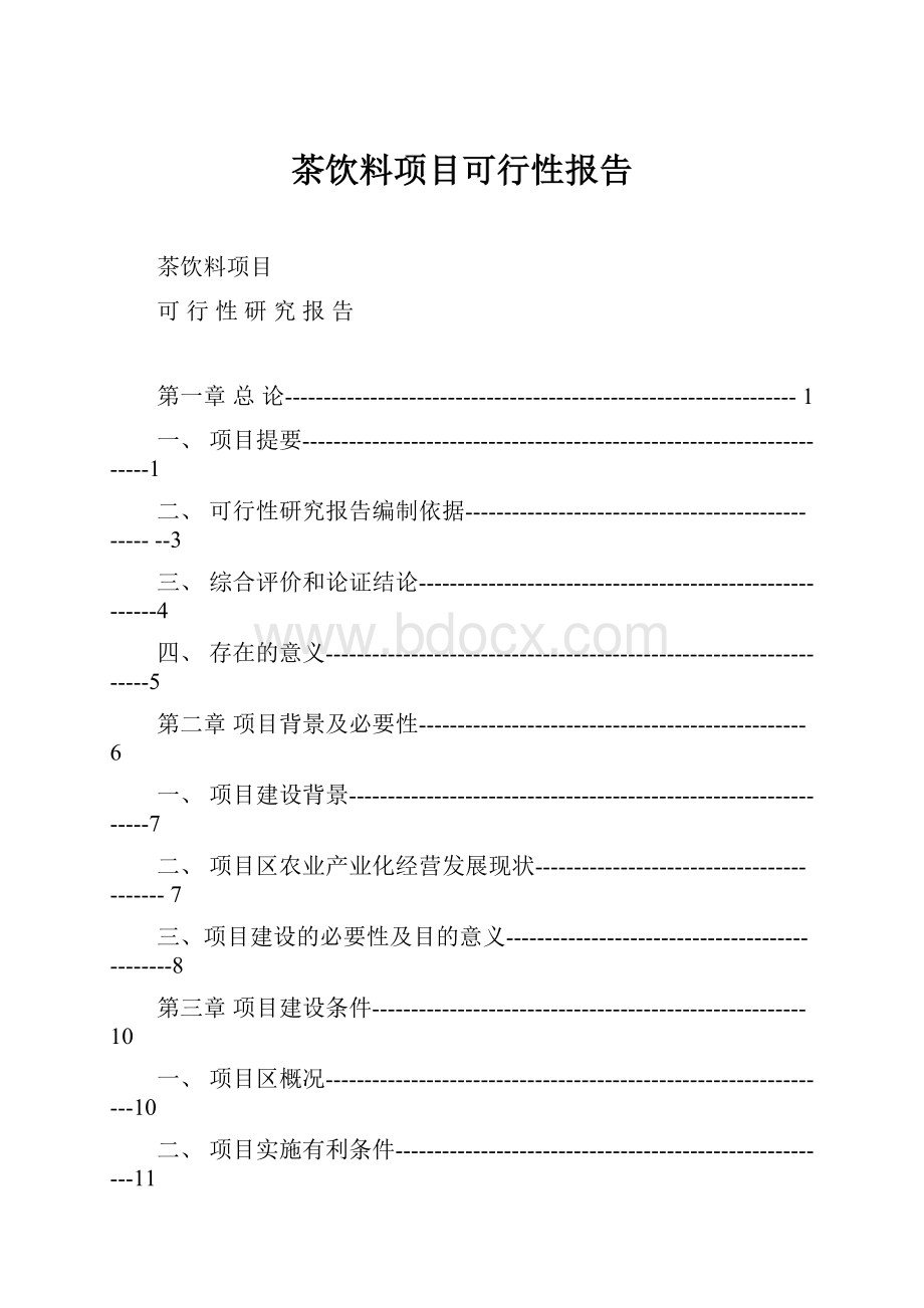 茶饮料项目可行性报告.docx_第1页