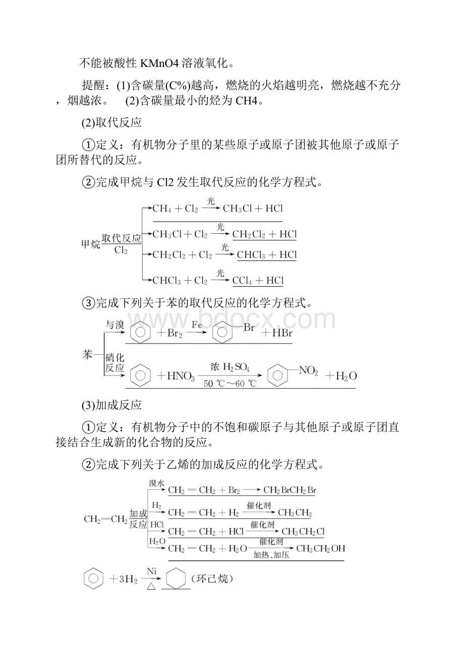 全国通用版高考化学一轮复习第9章常见的有机化合物第1节来自化石燃料的化工原料常见的烃学案2.docx_第3页