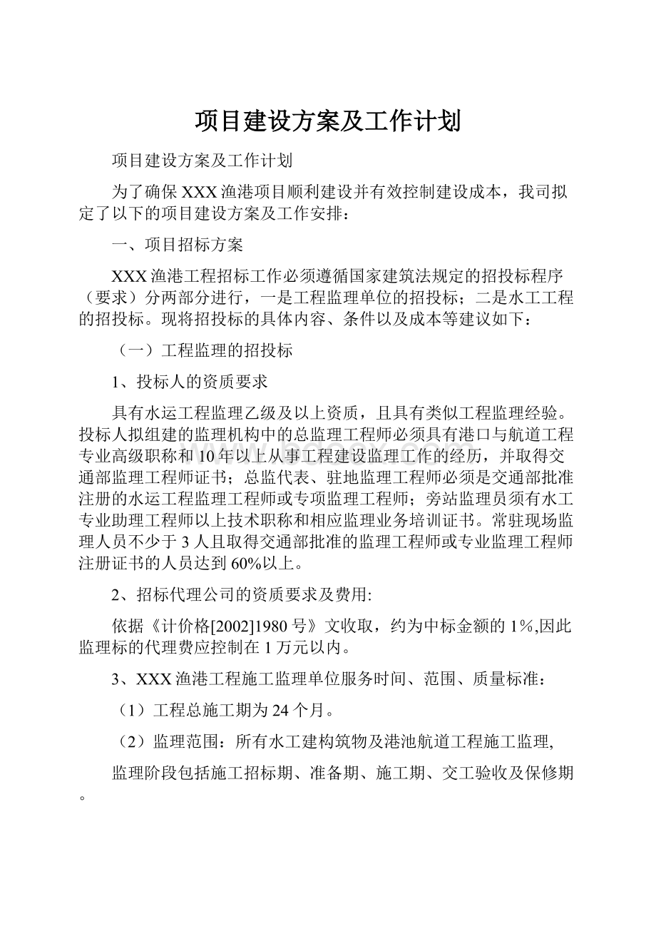 项目建设方案及工作计划.docx