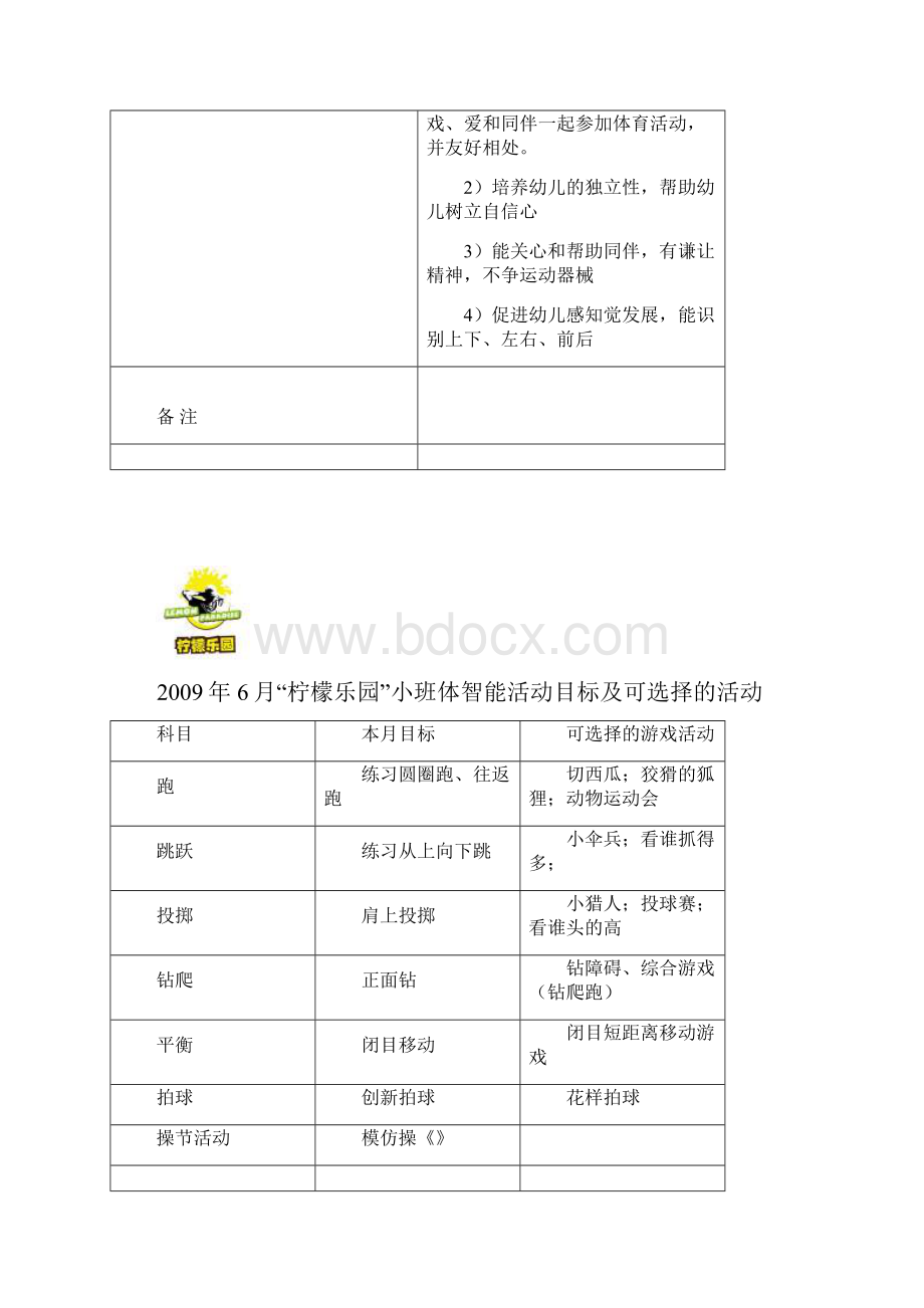 小班六月教学目标及课程doc.docx_第2页