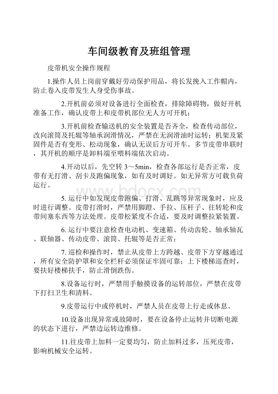 车间级教育及班组管理.docx