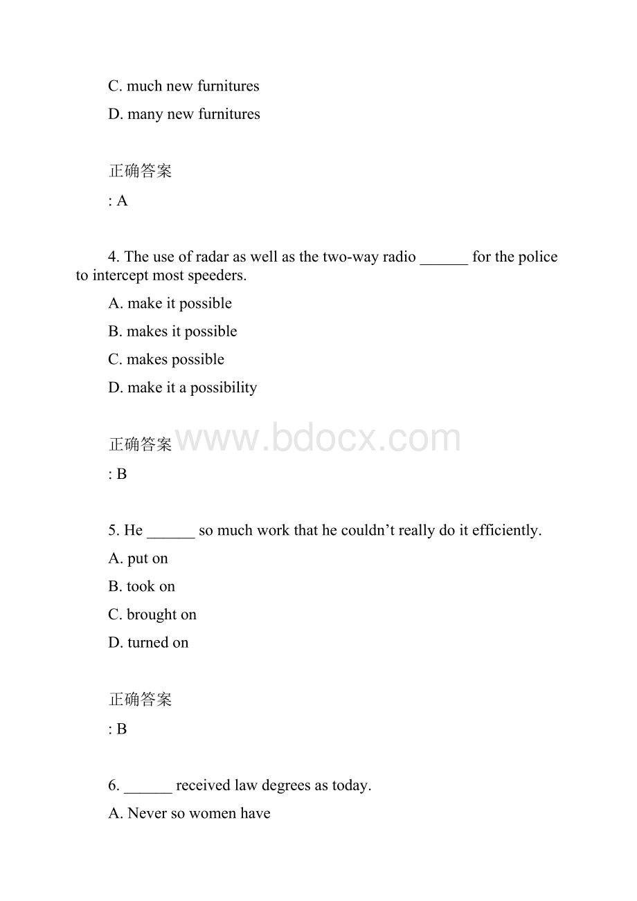 东北师范大学大学英语一高起专15秋在线作业3满分答案.docx_第2页