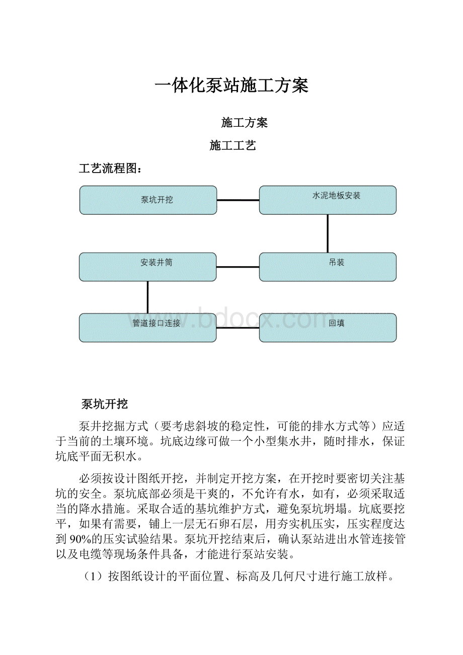 一体化泵站施工方案.docx