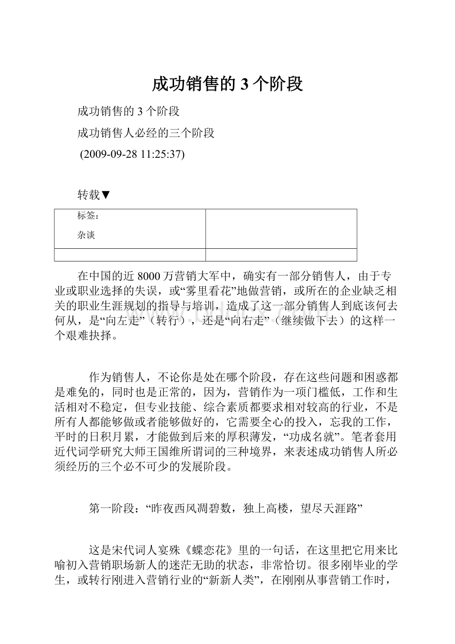 成功销售的3个阶段.docx