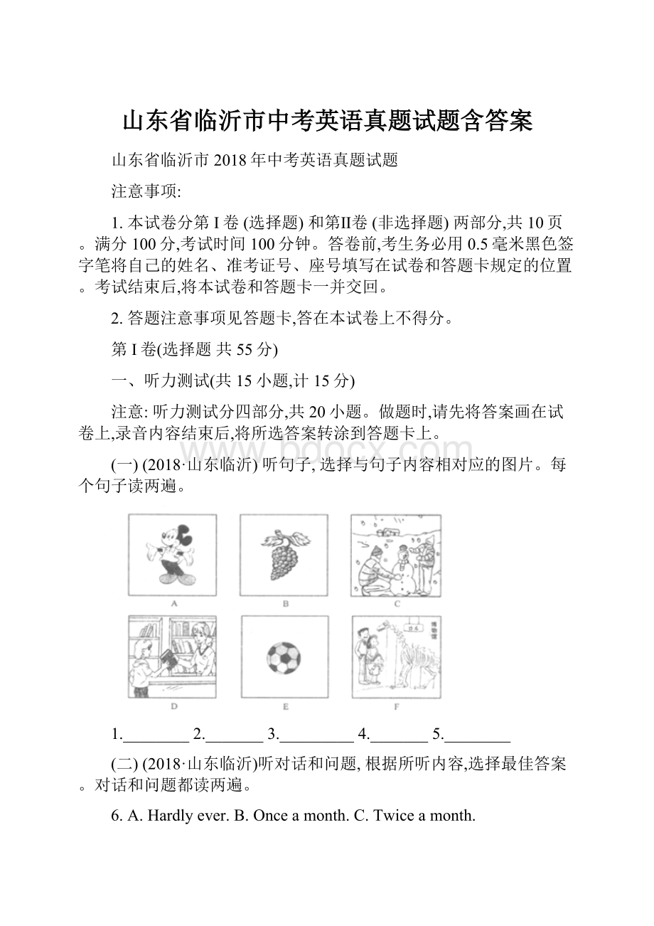 山东省临沂市中考英语真题试题含答案.docx