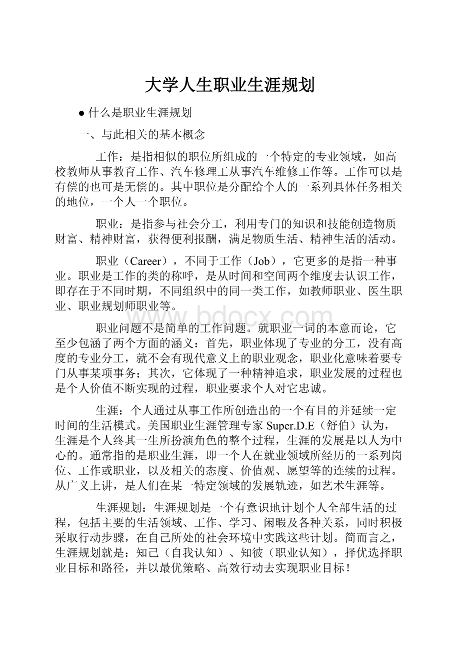 大学人生职业生涯规划.docx