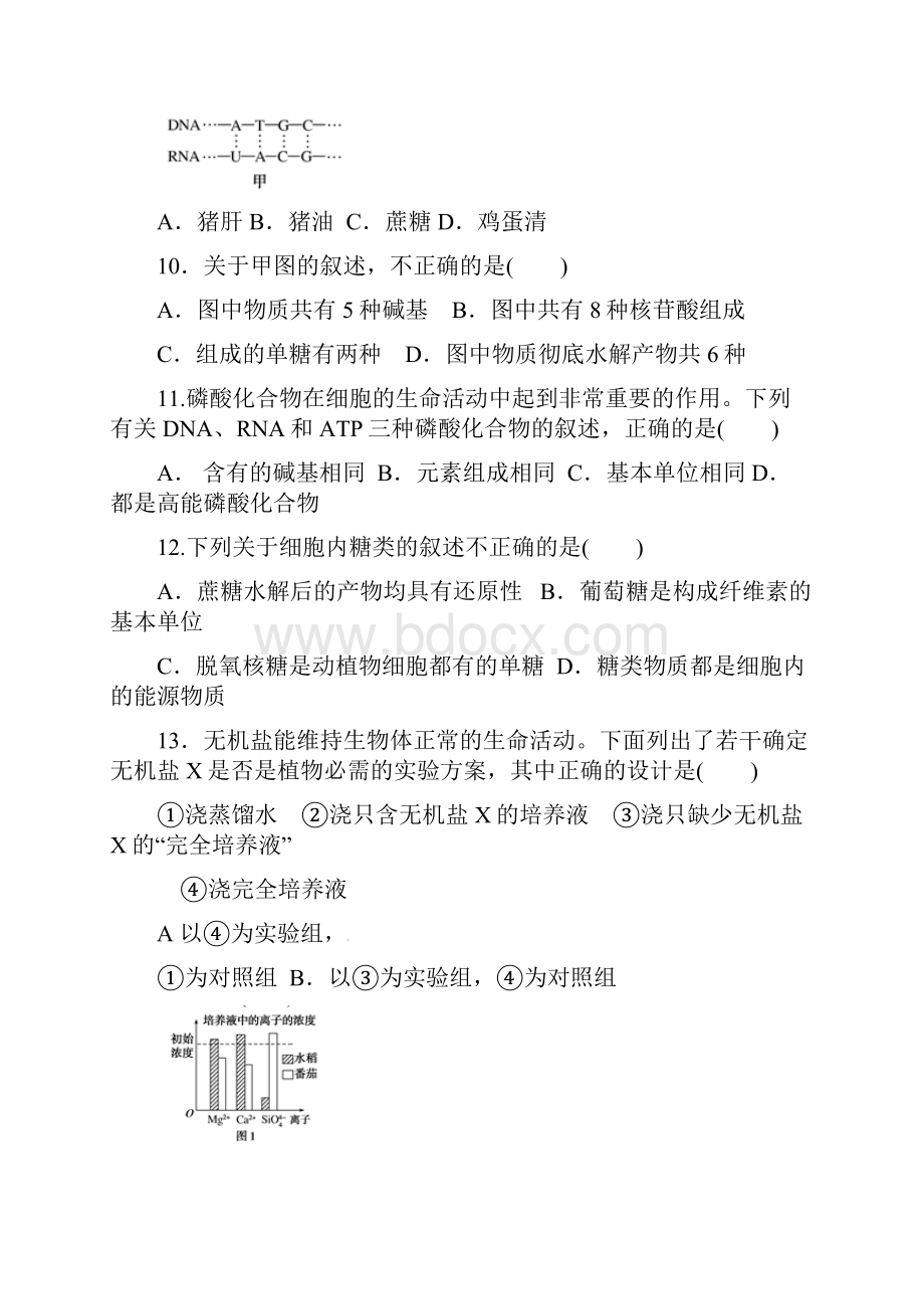 福建省福州市八县市区一中学年高一生物上学期期末联考试题.docx_第3页