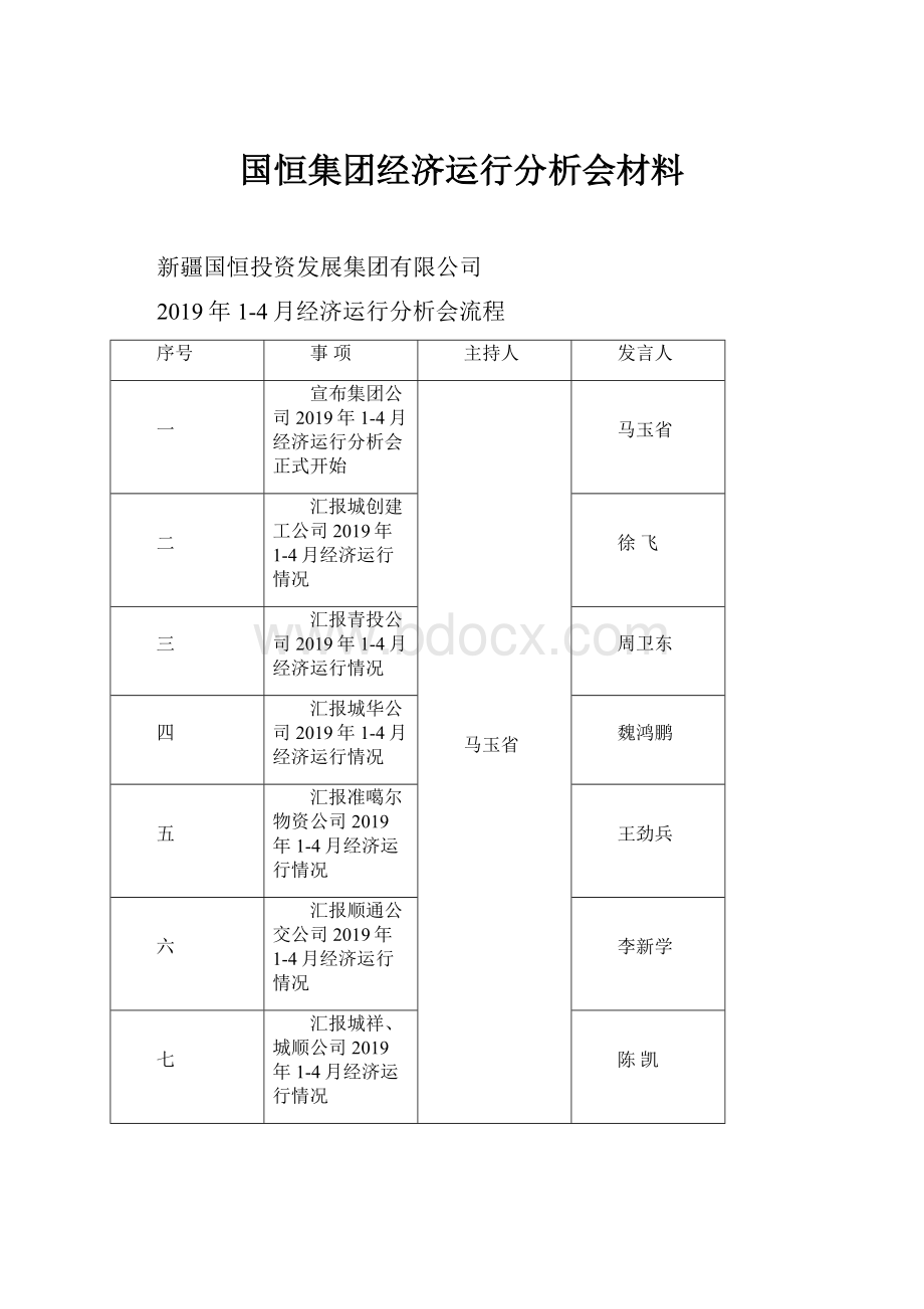 国恒集团经济运行分析会材料.docx