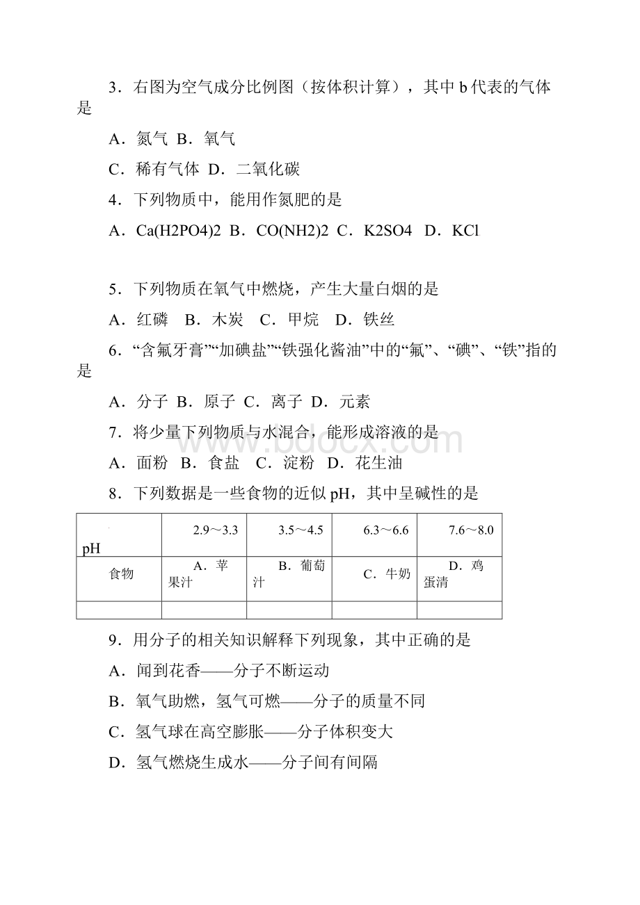 北京市通州区届九年级化学模拟一模试题有答案精选.docx_第2页