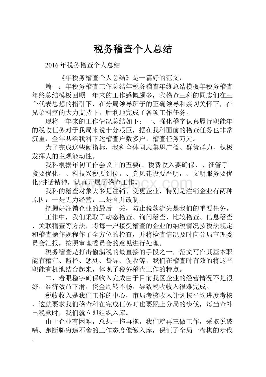 税务稽查个人总结.docx