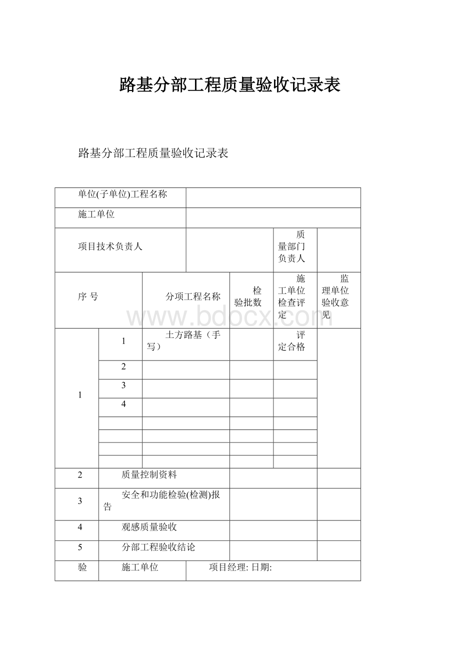 路基分部工程质量验收记录表.docx