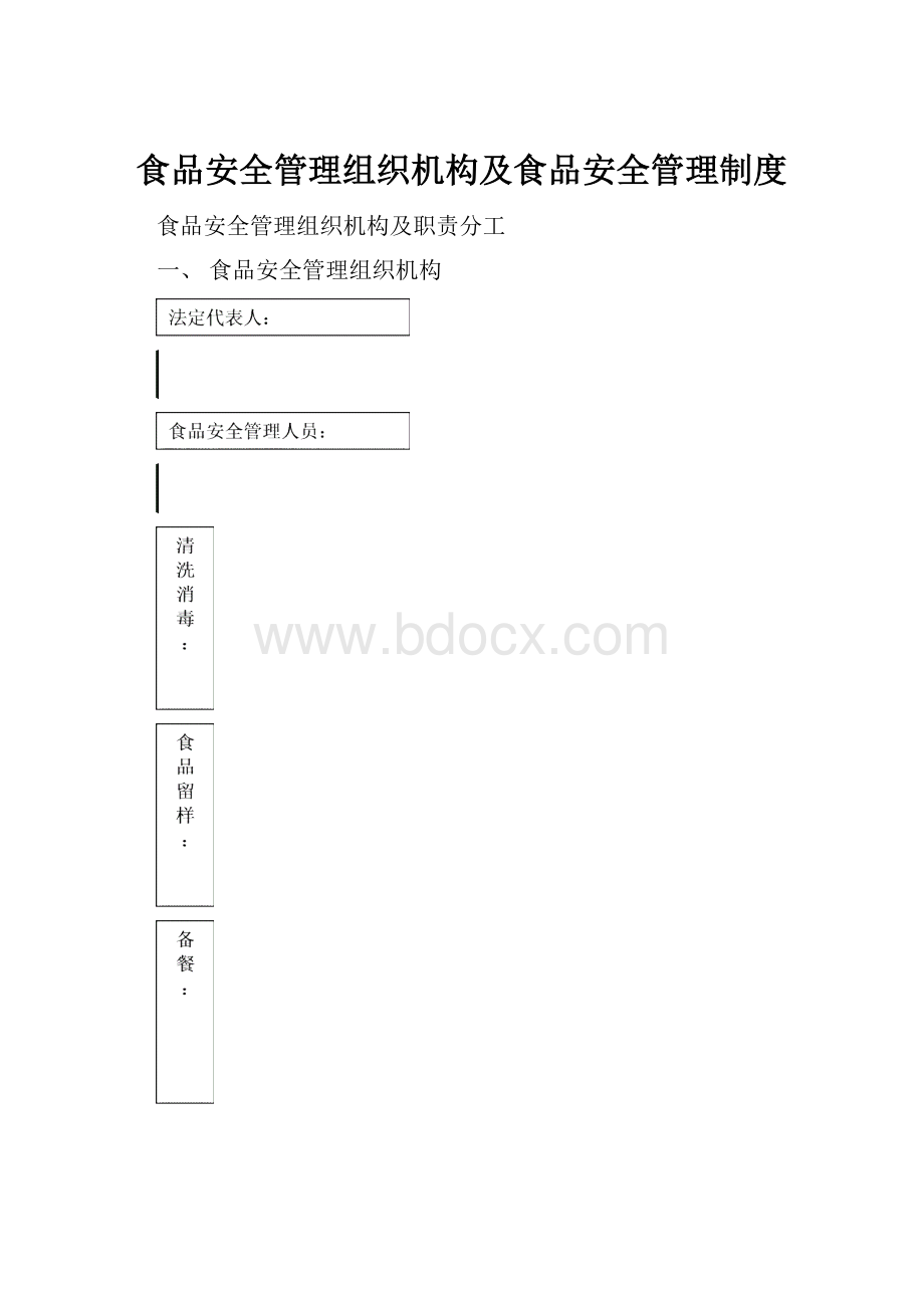 食品安全管理组织机构及食品安全管理制度.docx_第1页