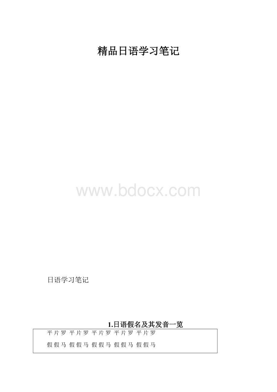 精品日语学习笔记.docx