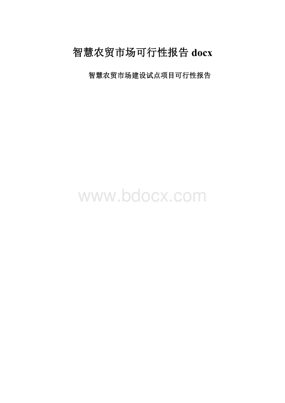 智慧农贸市场可行性报告docx.docx