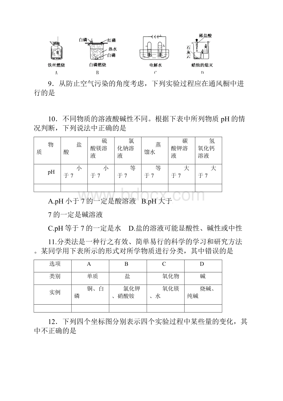 九年级调研考试化学试题I.docx_第3页