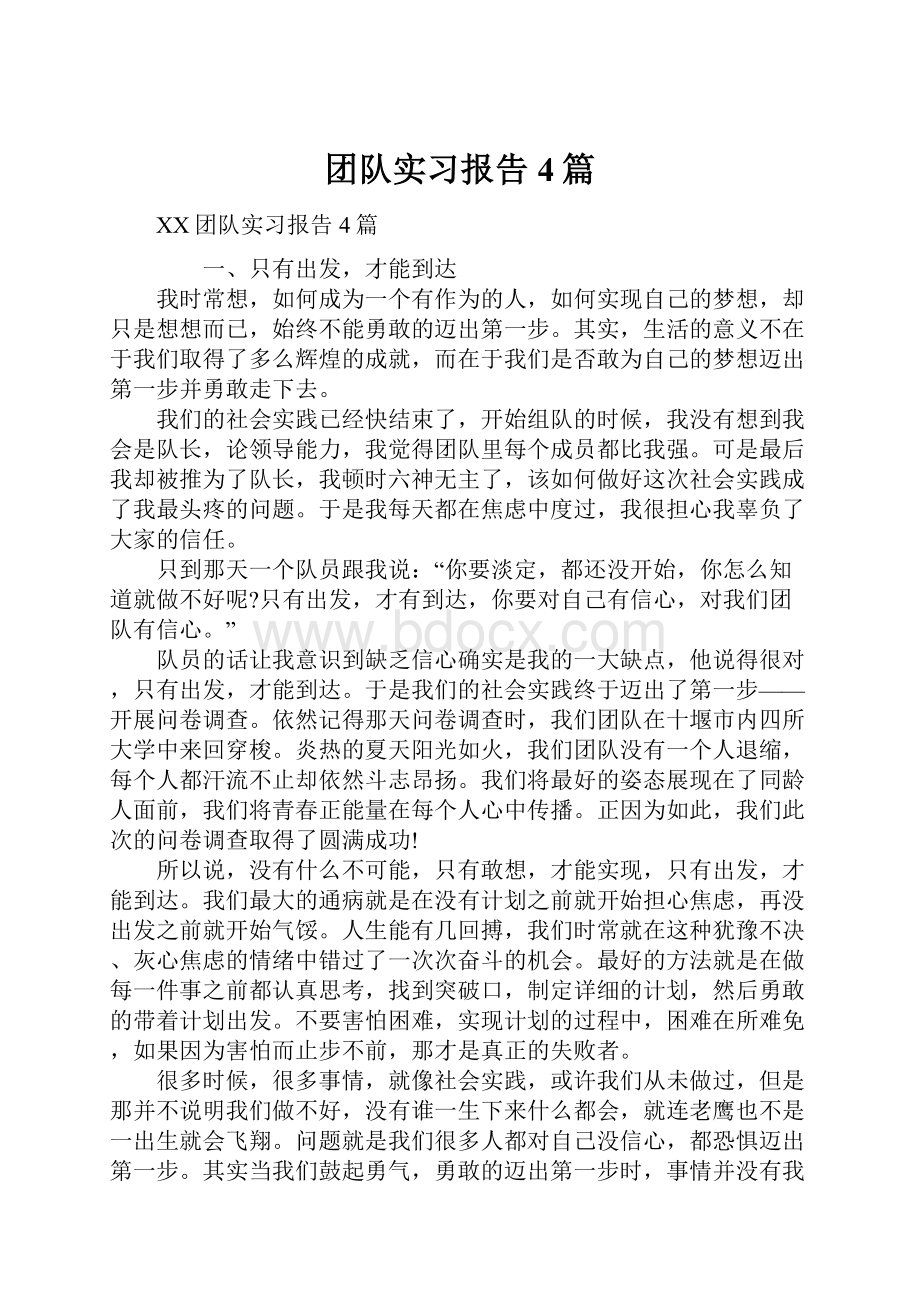 团队实习报告4篇.docx