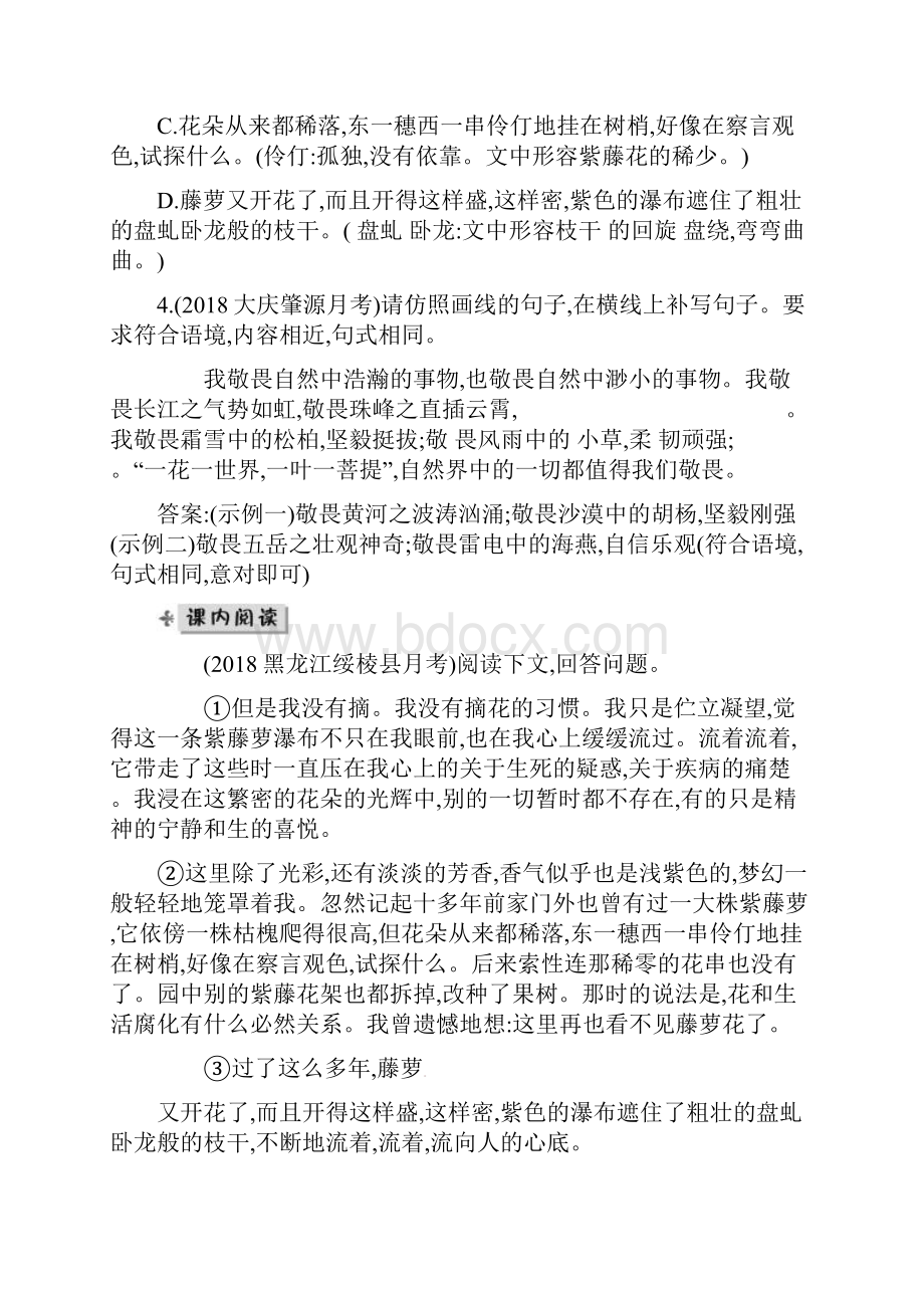 春人教部编版七年级下册语文同步练习17 紫藤萝瀑布.docx_第2页