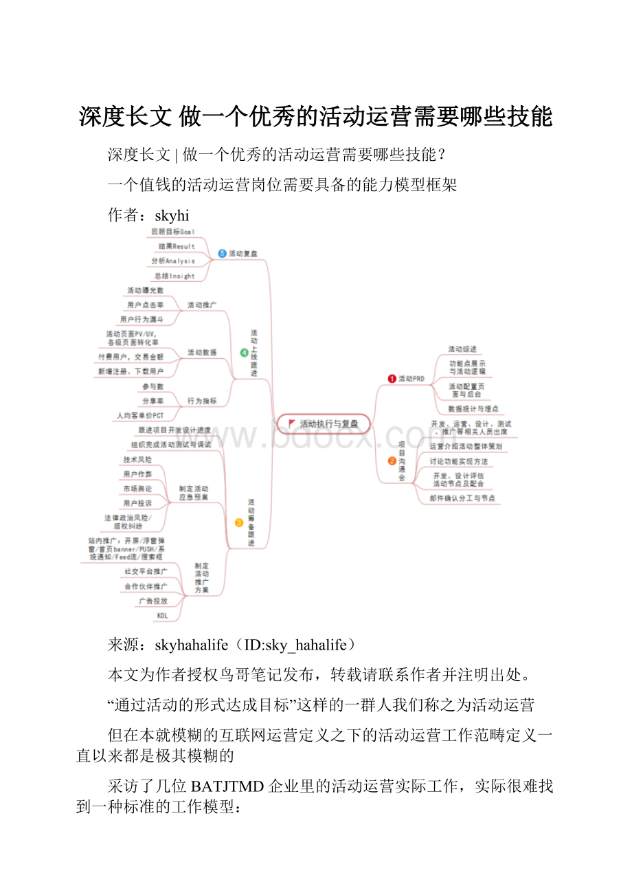 深度长文做一个优秀的活动运营需要哪些技能.docx