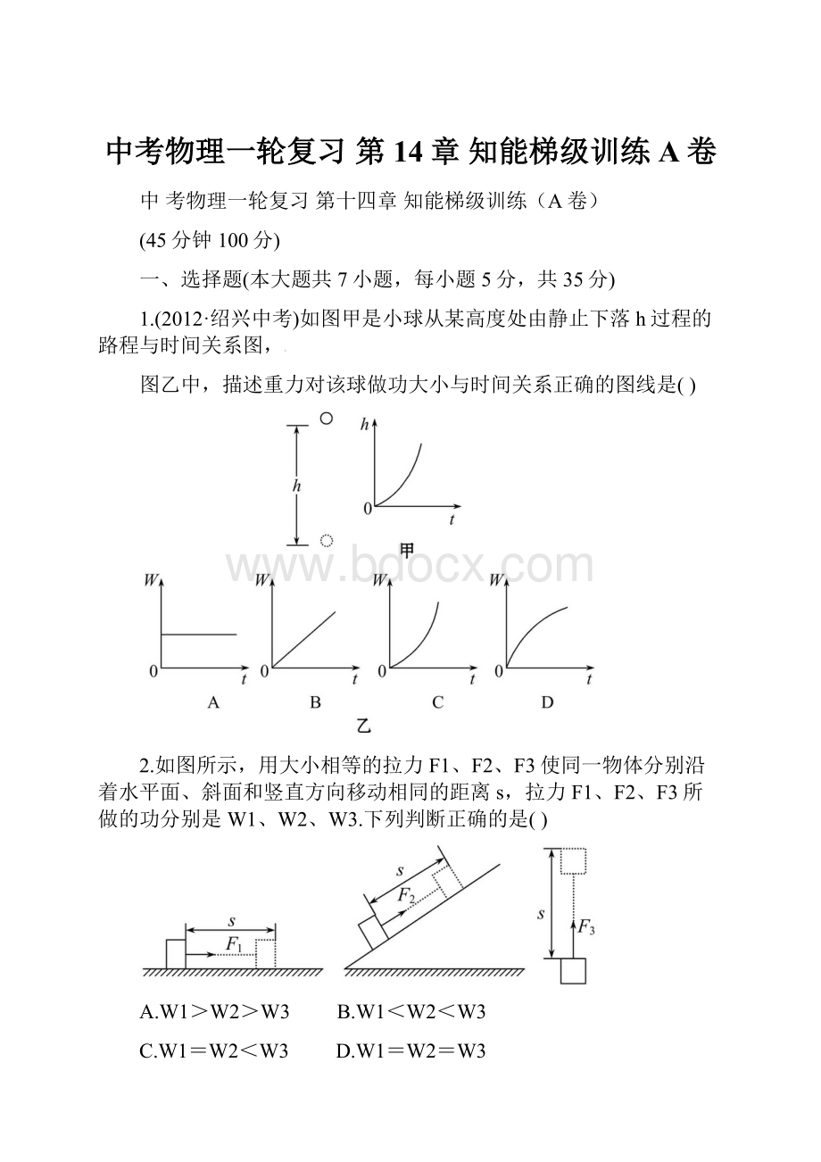 中考物理一轮复习 第14章 知能梯级训练A卷.docx_第1页