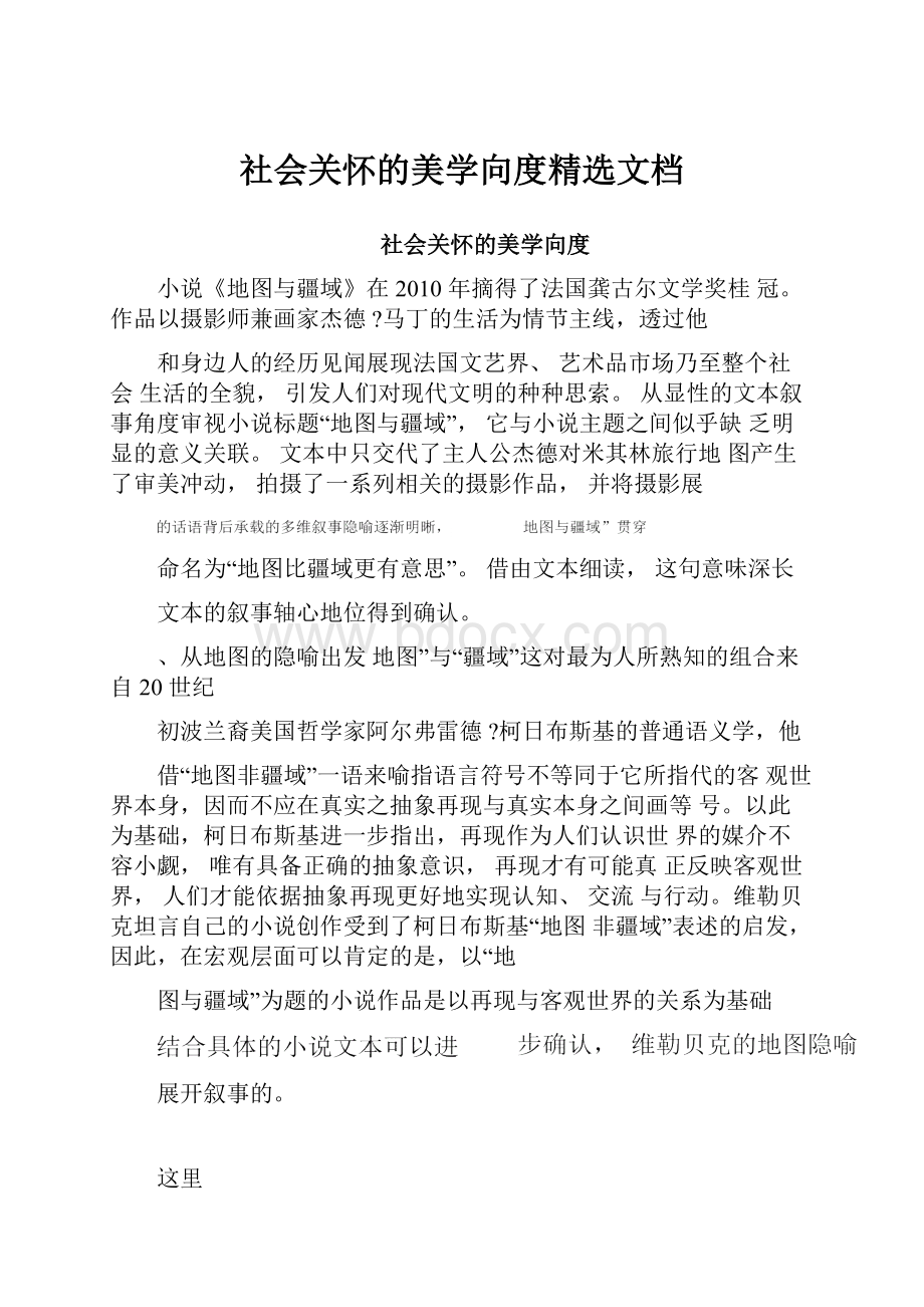 社会关怀的美学向度精选文档.docx