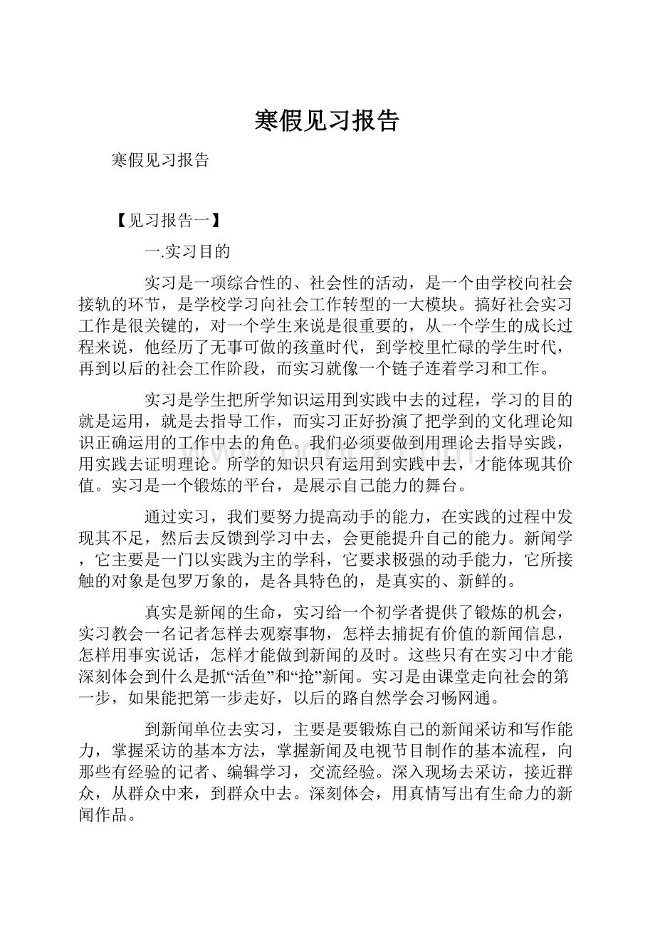 寒假见习报告.docx