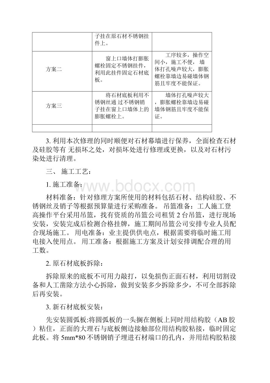 最新外墙石材维修施工方案.docx_第3页