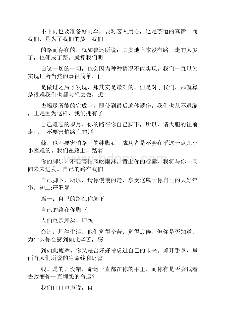 自己作文之作文属于自己的路.docx_第2页