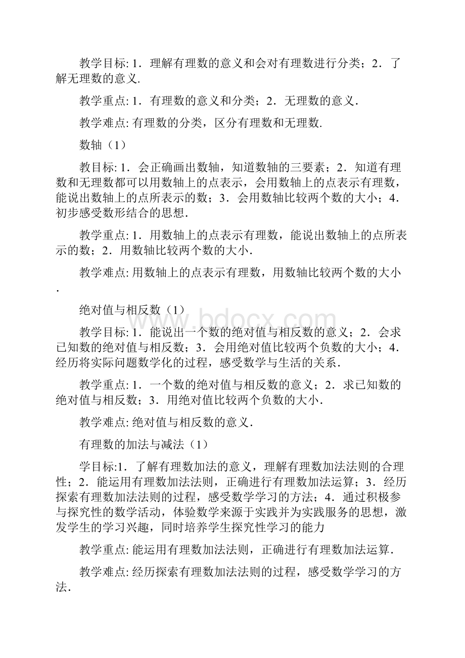 苏科版初中数学教学目标及重难点.docx_第2页