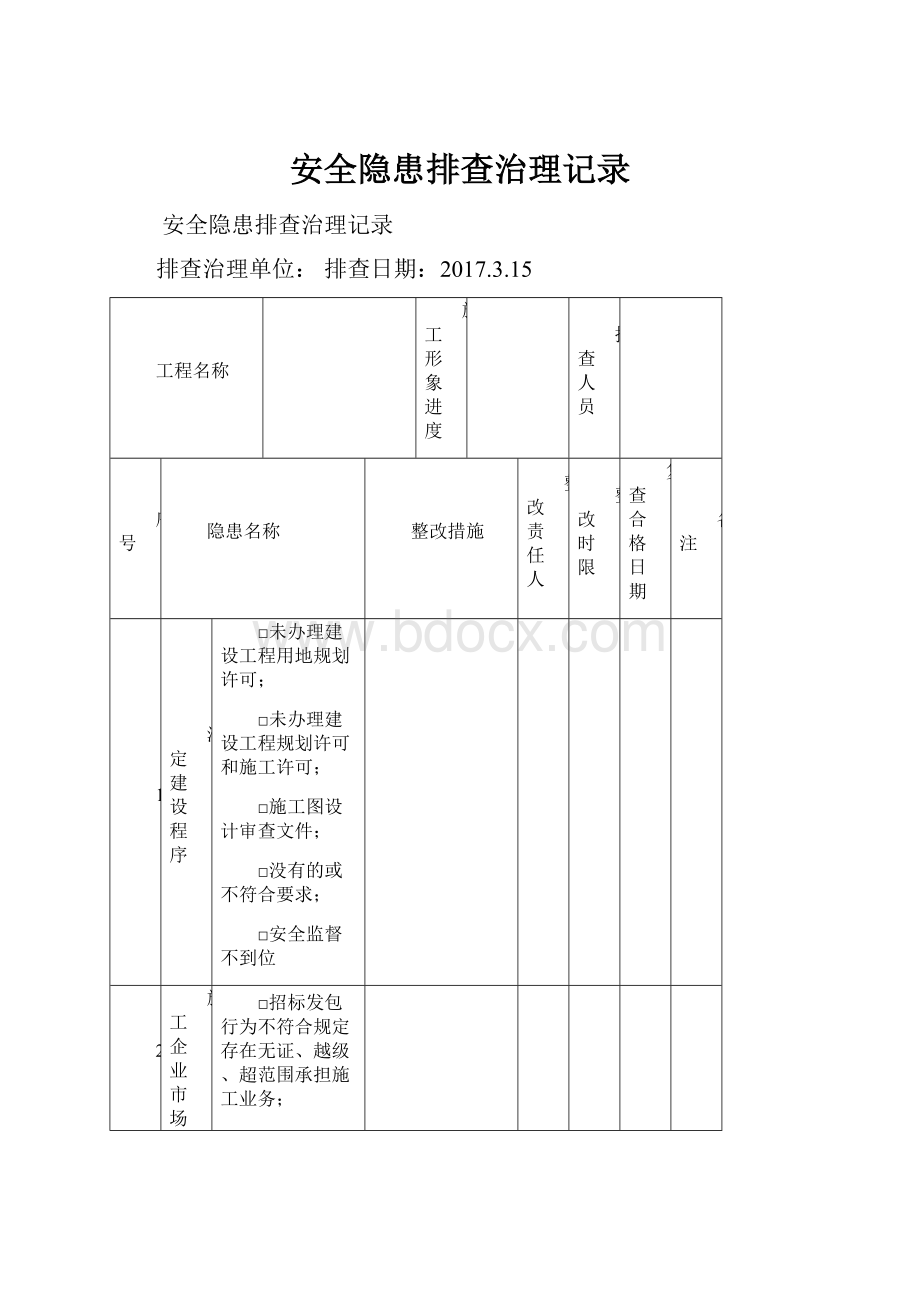 安全隐患排查治理记录.docx