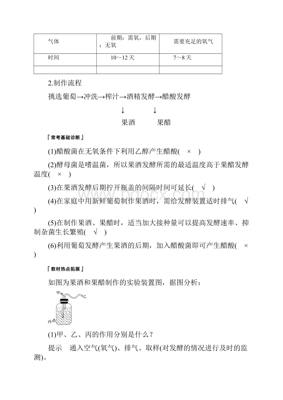 学年高考生物大一轮学案 第十一单元 生物技术实践 第38讲 传统发酵技术及植物有效成分的提取学案.docx_第2页