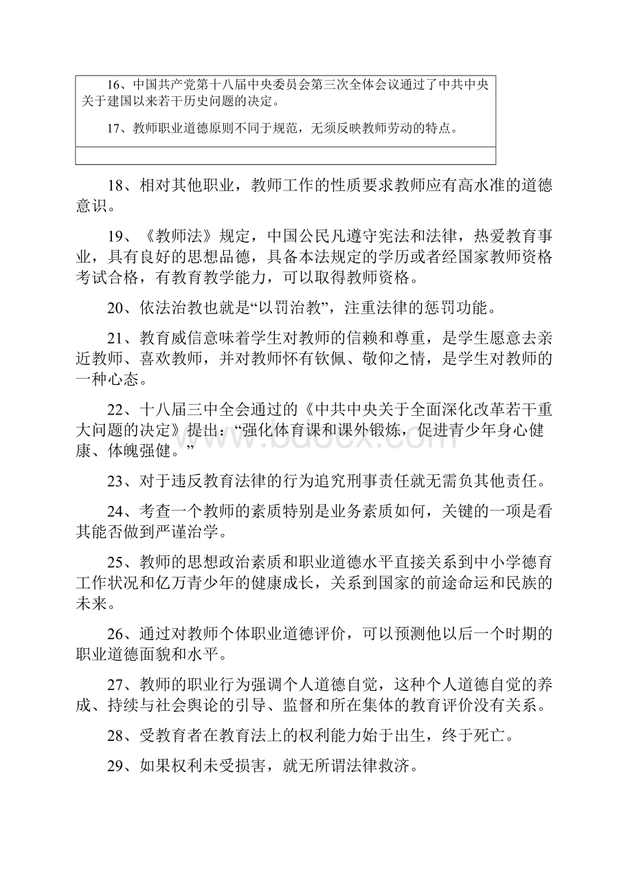 教师职业道德判断题.docx_第2页