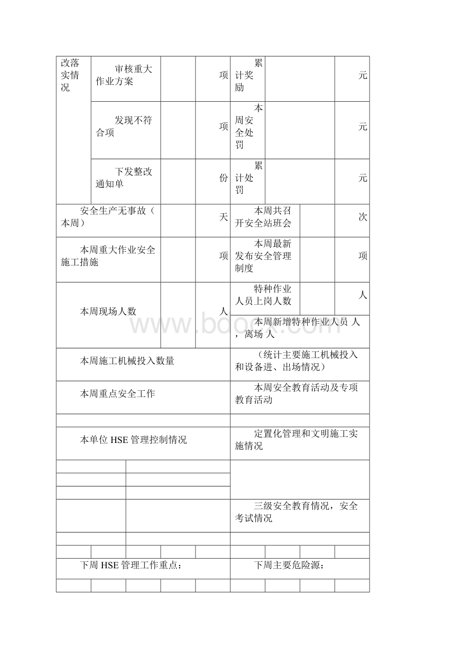 HSE周报月报模板.docx_第2页