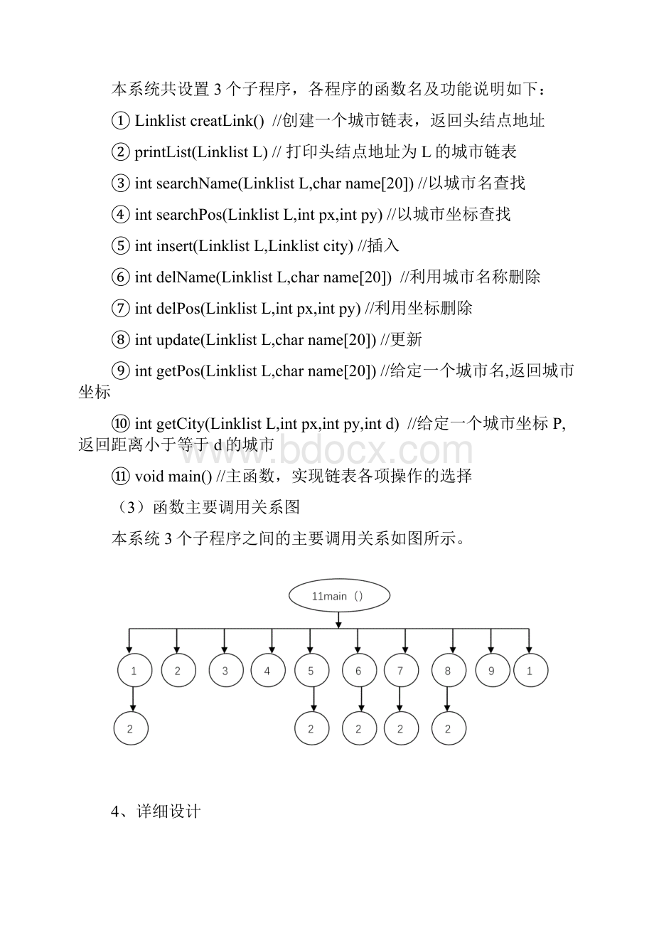 数据结构课程设计实验1城市链表.docx_第3页