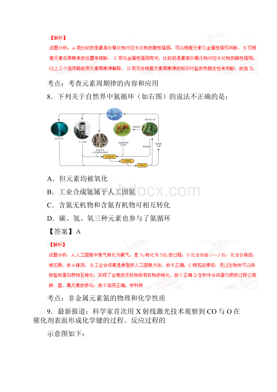 高考化学复习普通高等学校招生全国统一考试北京卷理综化学部分答案解析正式版解析版.docx_第2页