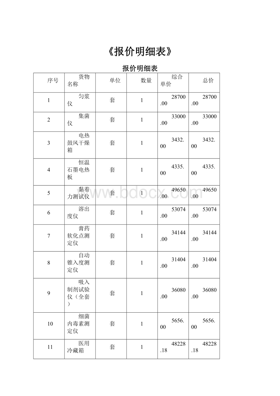 《报价明细表》.docx_第1页