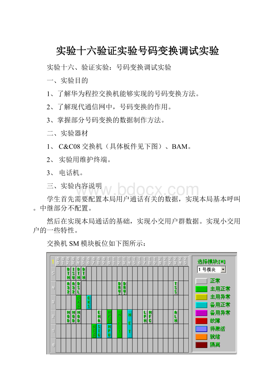 实验十六验证实验号码变换调试实验.docx_第1页