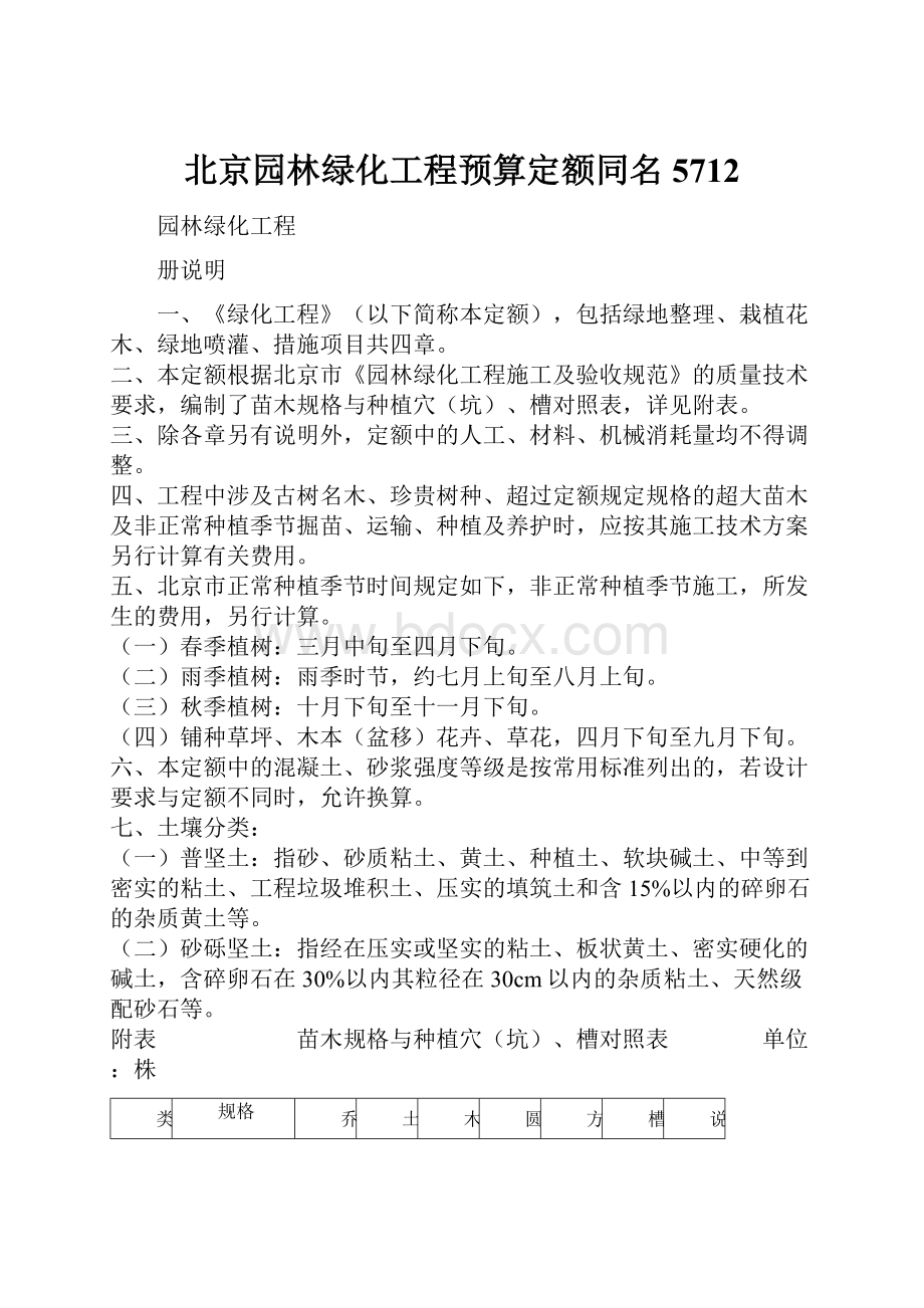 北京园林绿化工程预算定额同名5712.docx