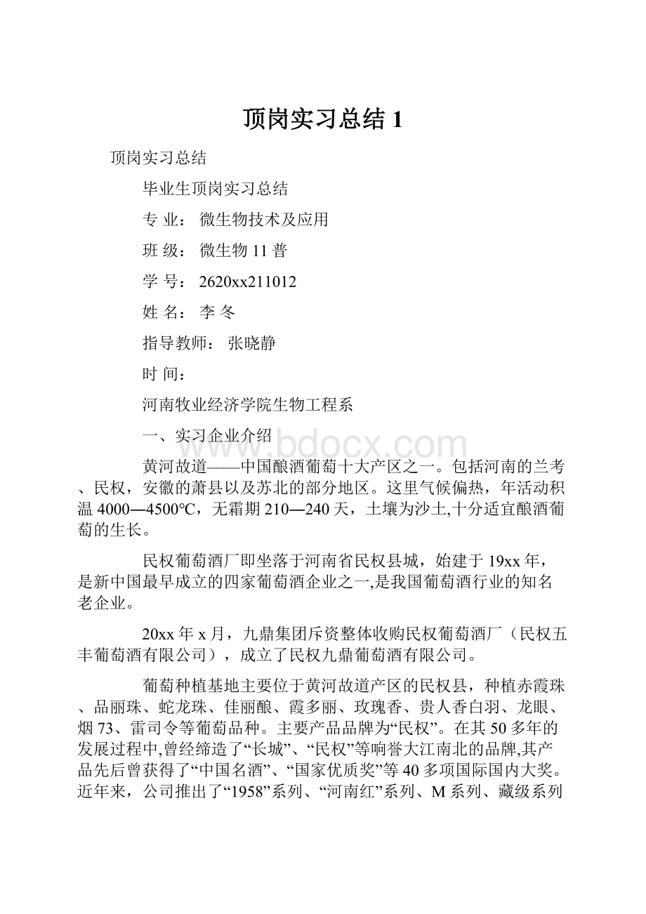 顶岗实习总结1.docx