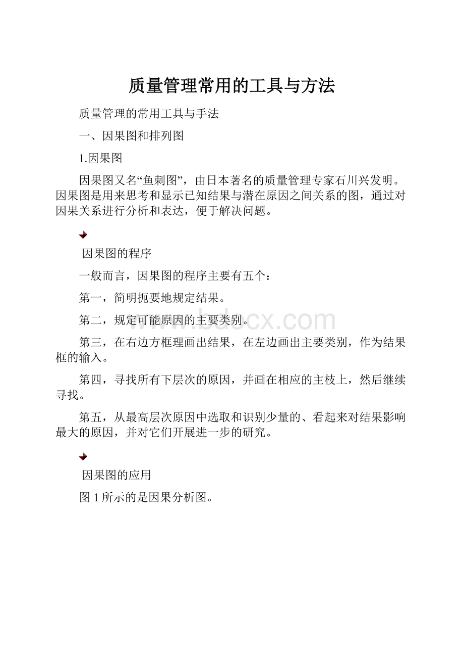 质量管理常用的工具与方法.docx