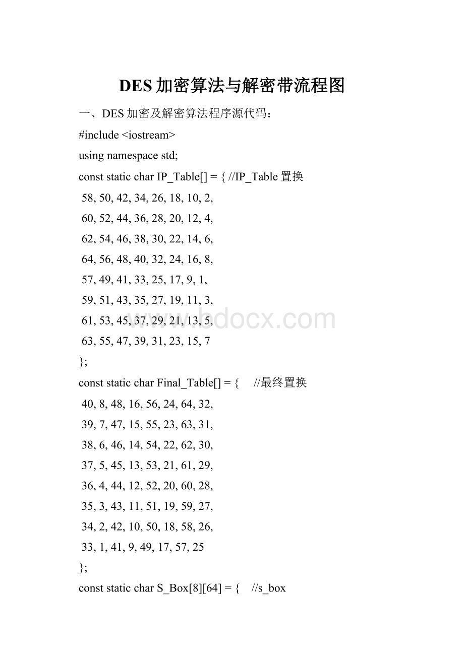 DES加密算法与解密带流程图.docx