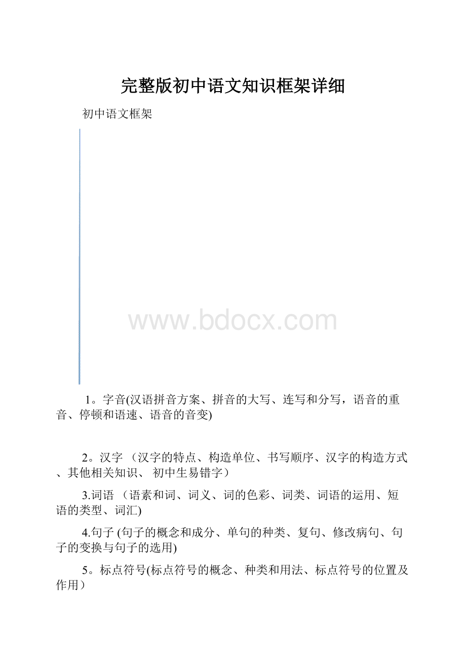 完整版初中语文知识框架详细.docx