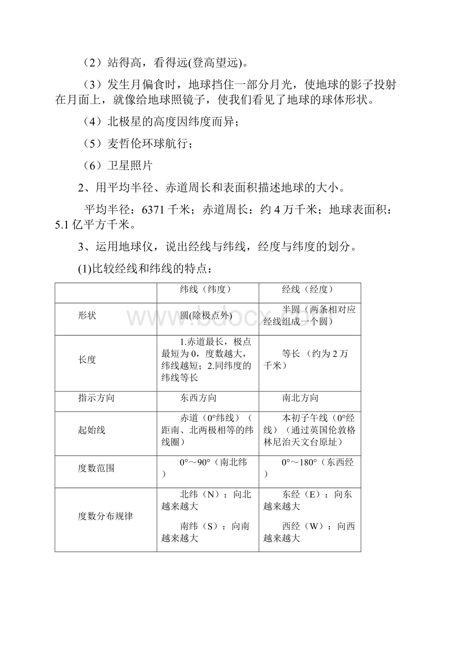 人教版初一地理上册知识点汇总.docx_第2页