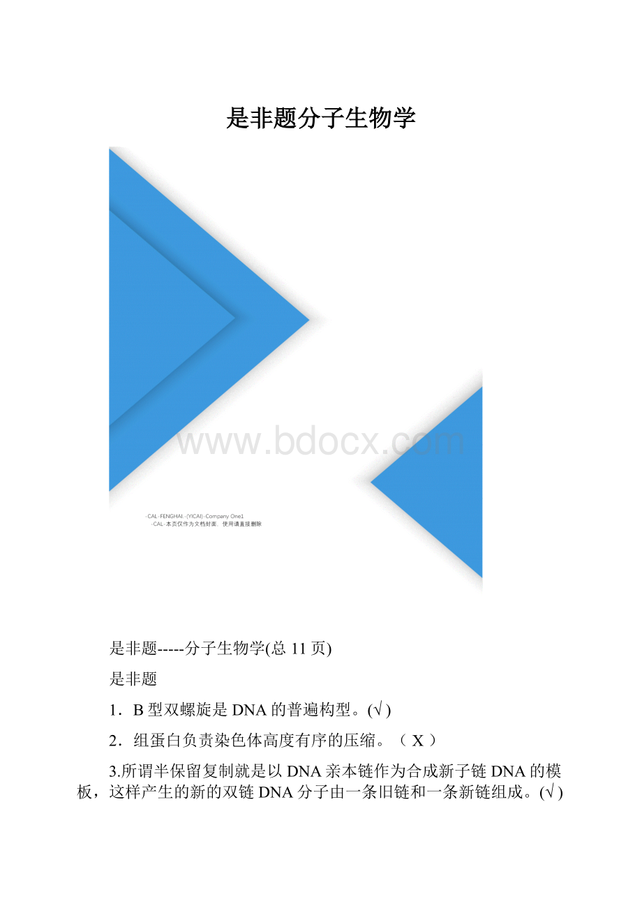 是非题分子生物学.docx