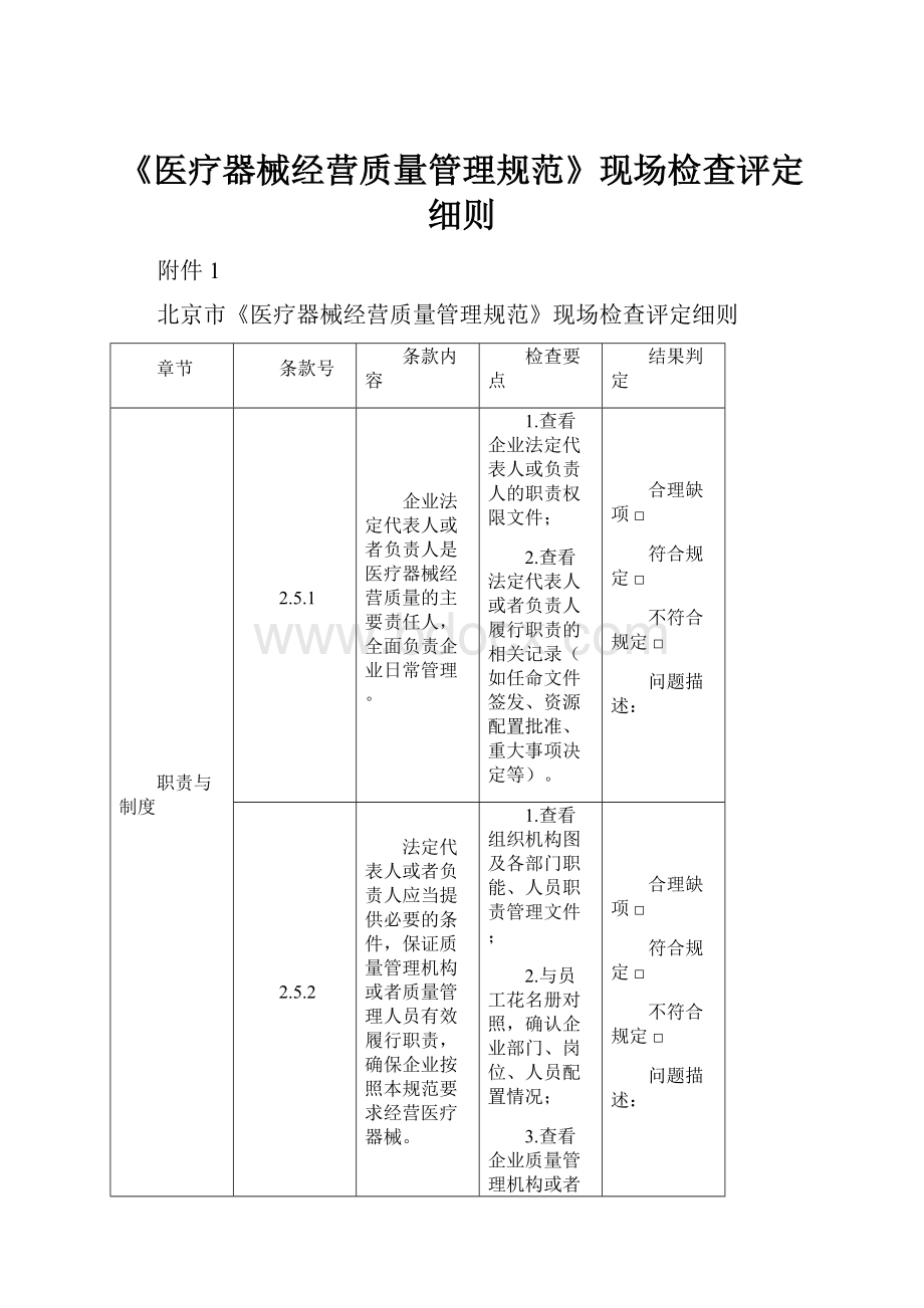 《医疗器械经营质量管理规范》现场检查评定细则.docx