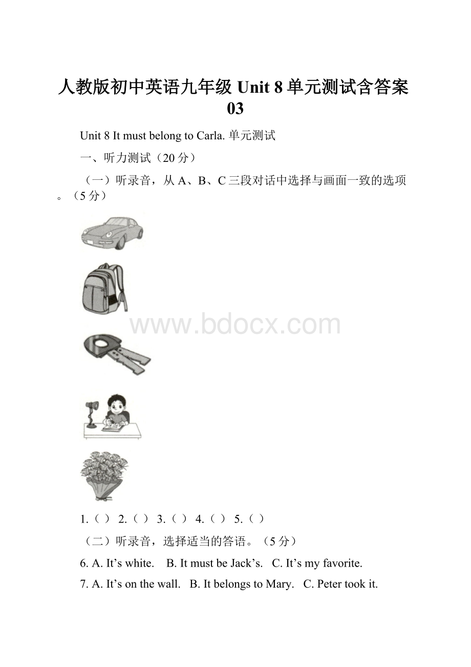 人教版初中英语九年级 Unit 8单元测试含答案03.docx