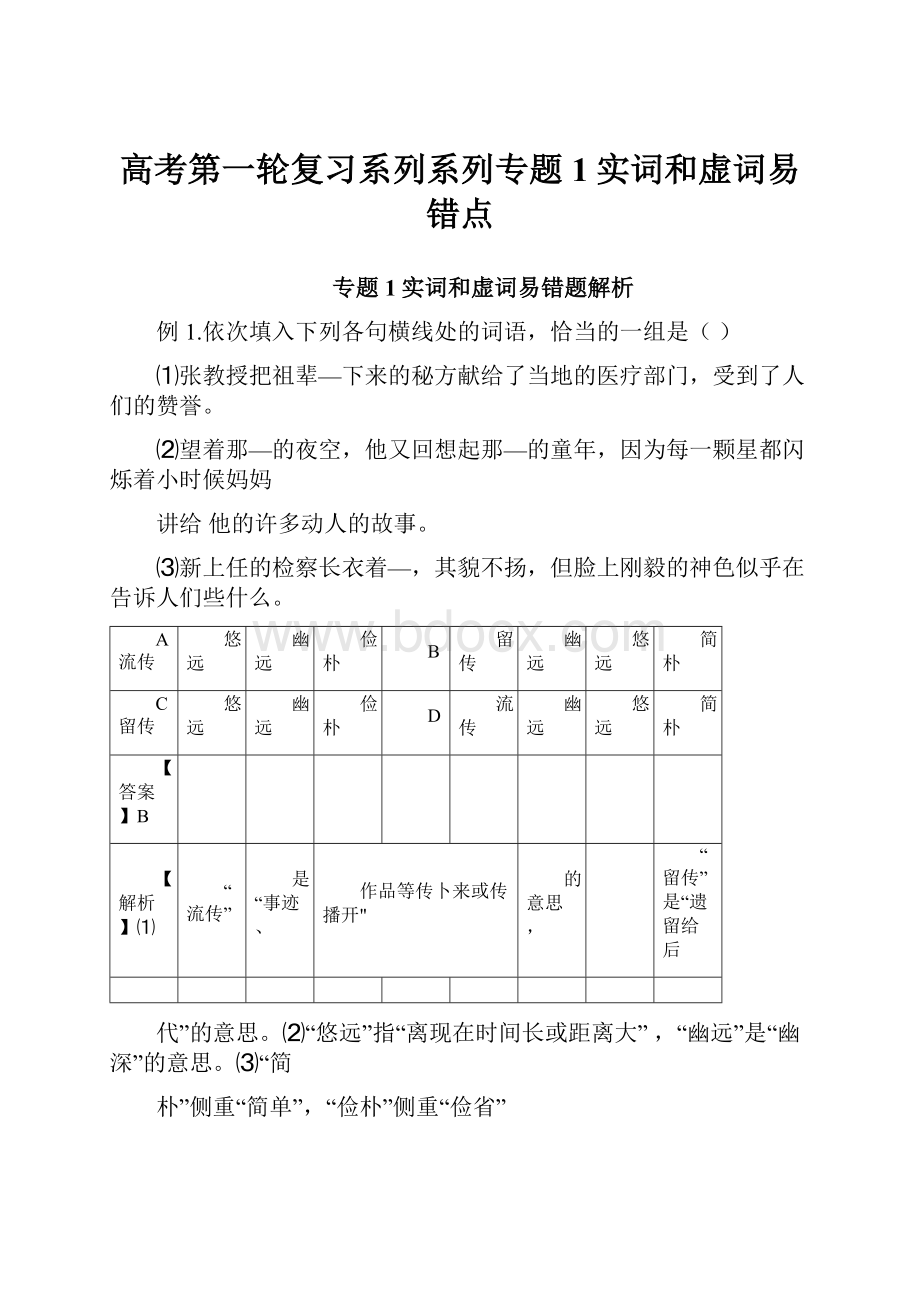 高考第一轮复习系列系列专题1实词和虚词易错点.docx