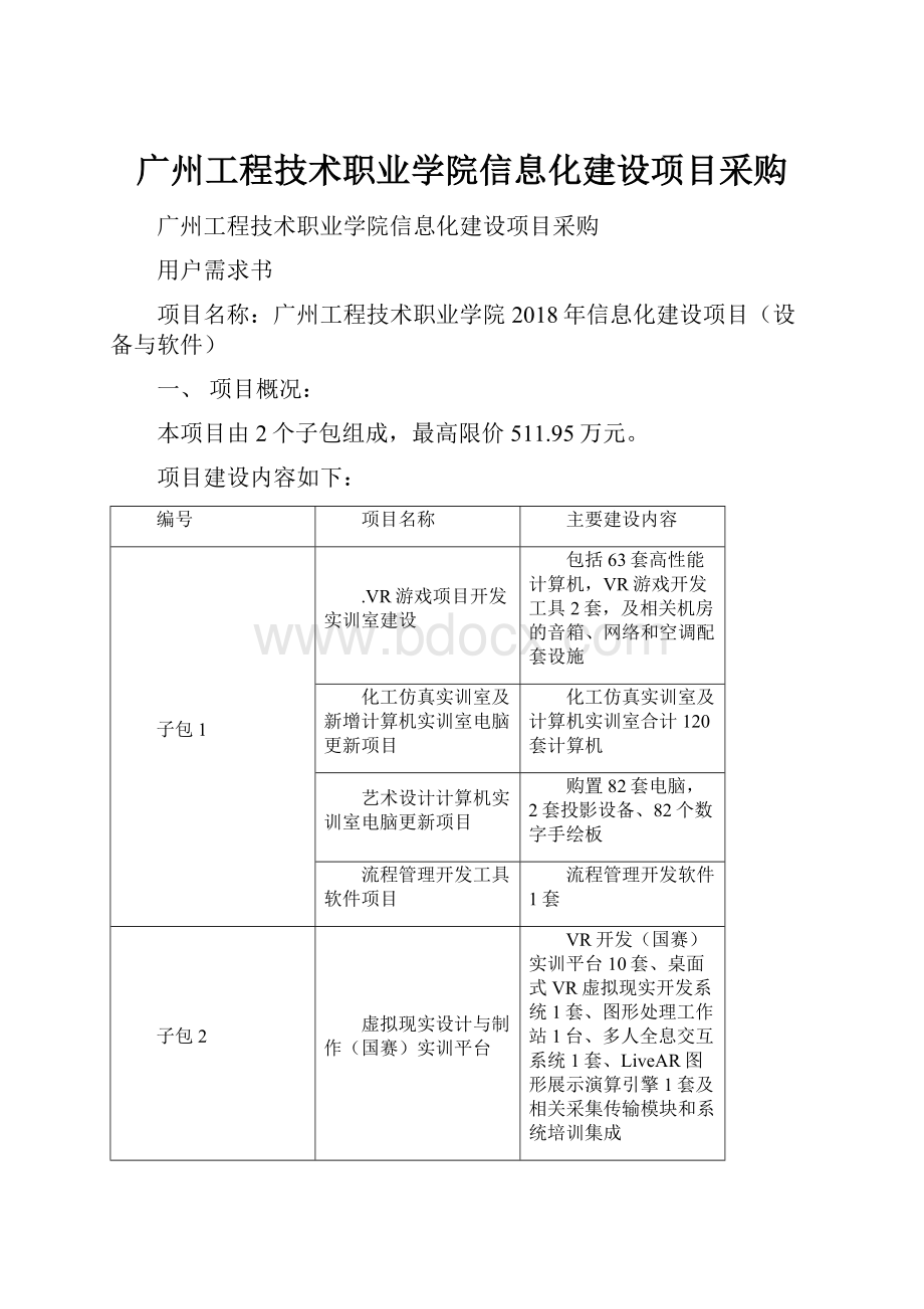 广州工程技术职业学院信息化建设项目采购.docx